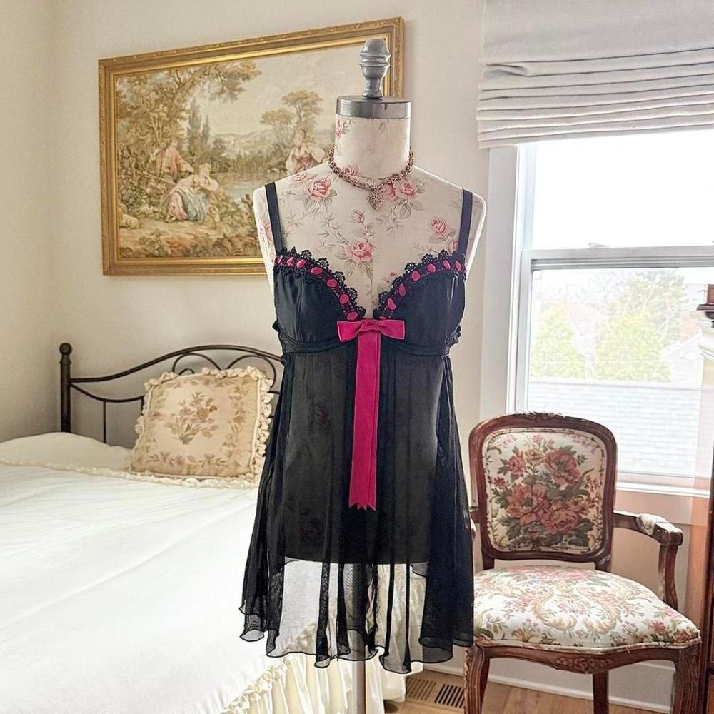 Y2K‎ black babydoll dress Midnight Grace size 32D